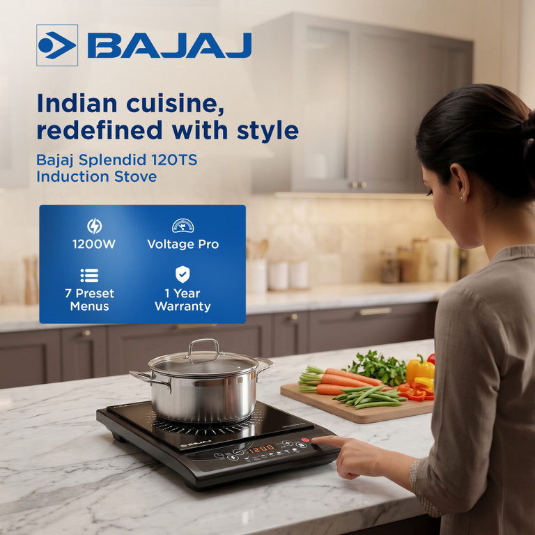 BAJAJ 1200 W Induction Cooktop Push Button Black