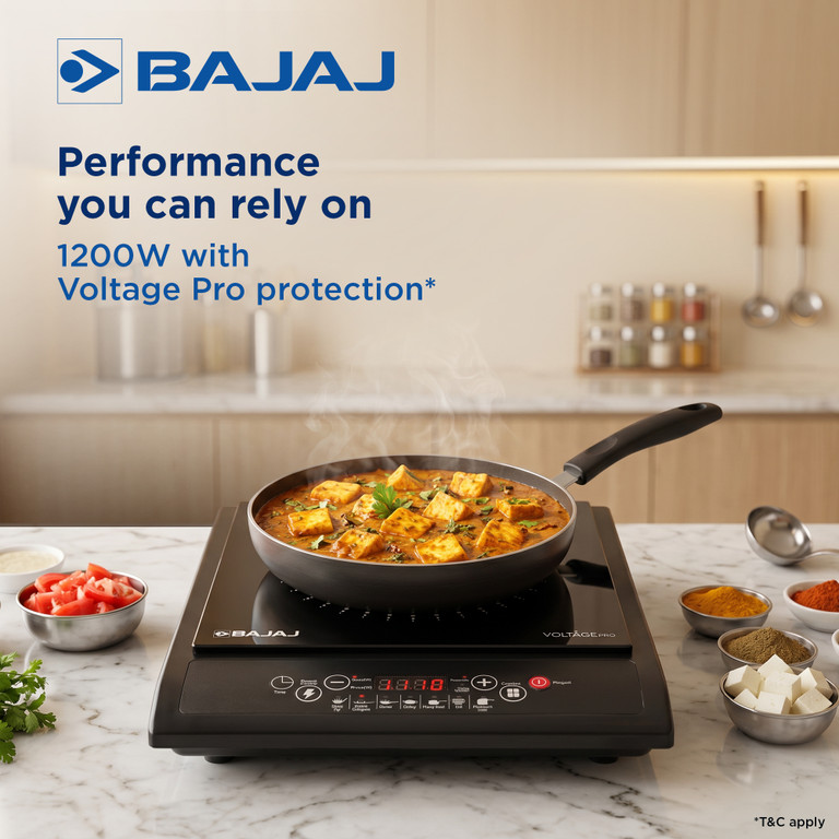 BAJAJ 1200 W Induction Cooktop Push Button Black