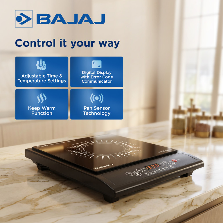BAJAJ 1200 W Induction Cooktop Push Button Black