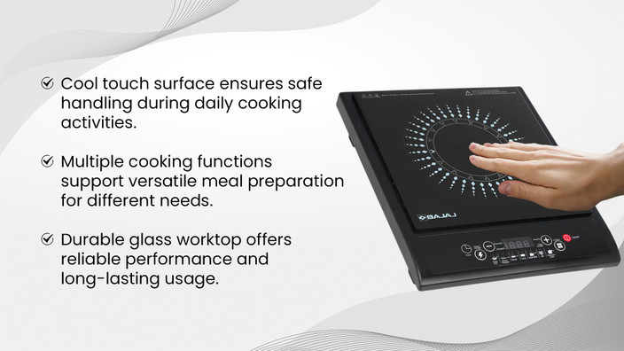 BAJAJ 1200 W Induction Cooktop Push Button Black