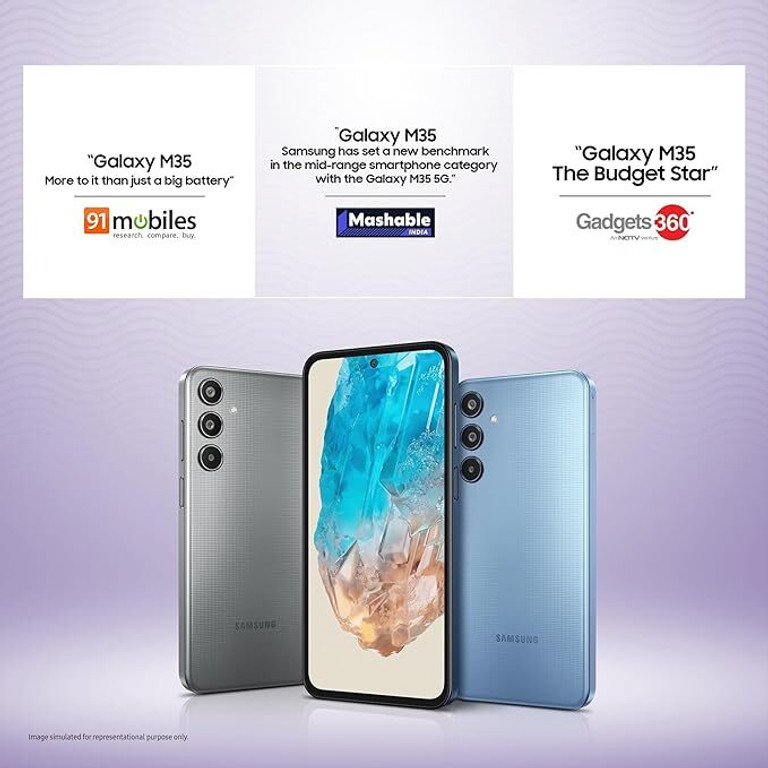 Samsung Galaxy M35 5G (Moonlight Blue, 128 GB) (6 GB RAM)