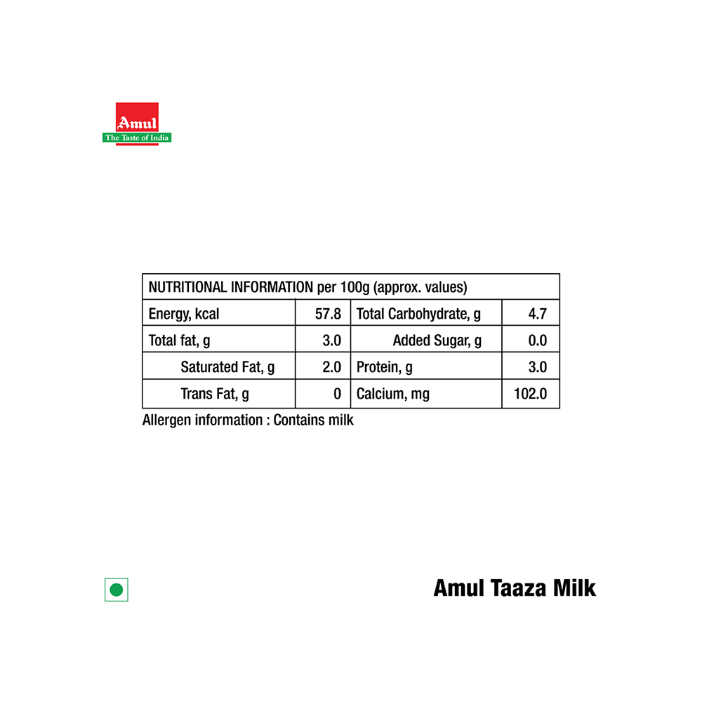 Amul Taaza Toned Milk