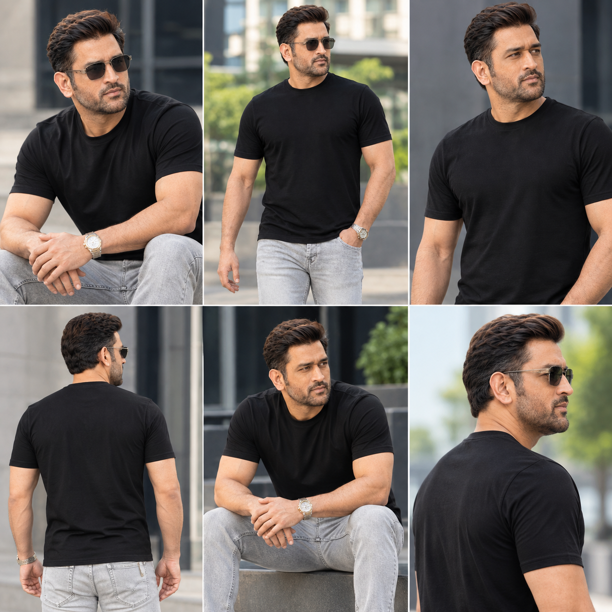 TRIPR Solid Men Round Neck Black, Maroon T-Shirt